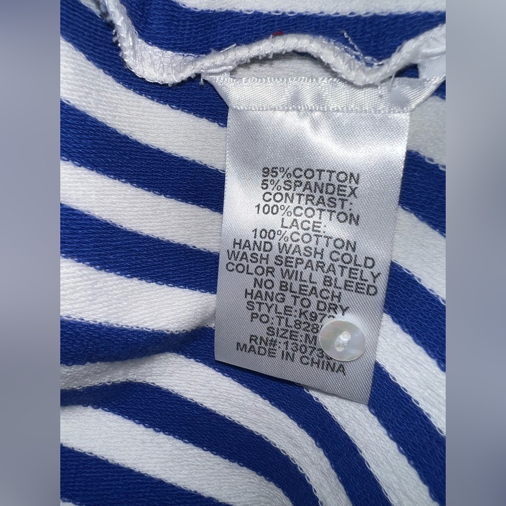 Umgee royal blue and white striped mini dress size medium - Picture 7 of 12
